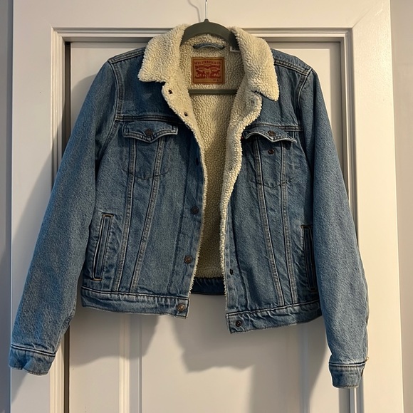 Levi’s Denim Sherpa Jacket - Picture 1 of 4